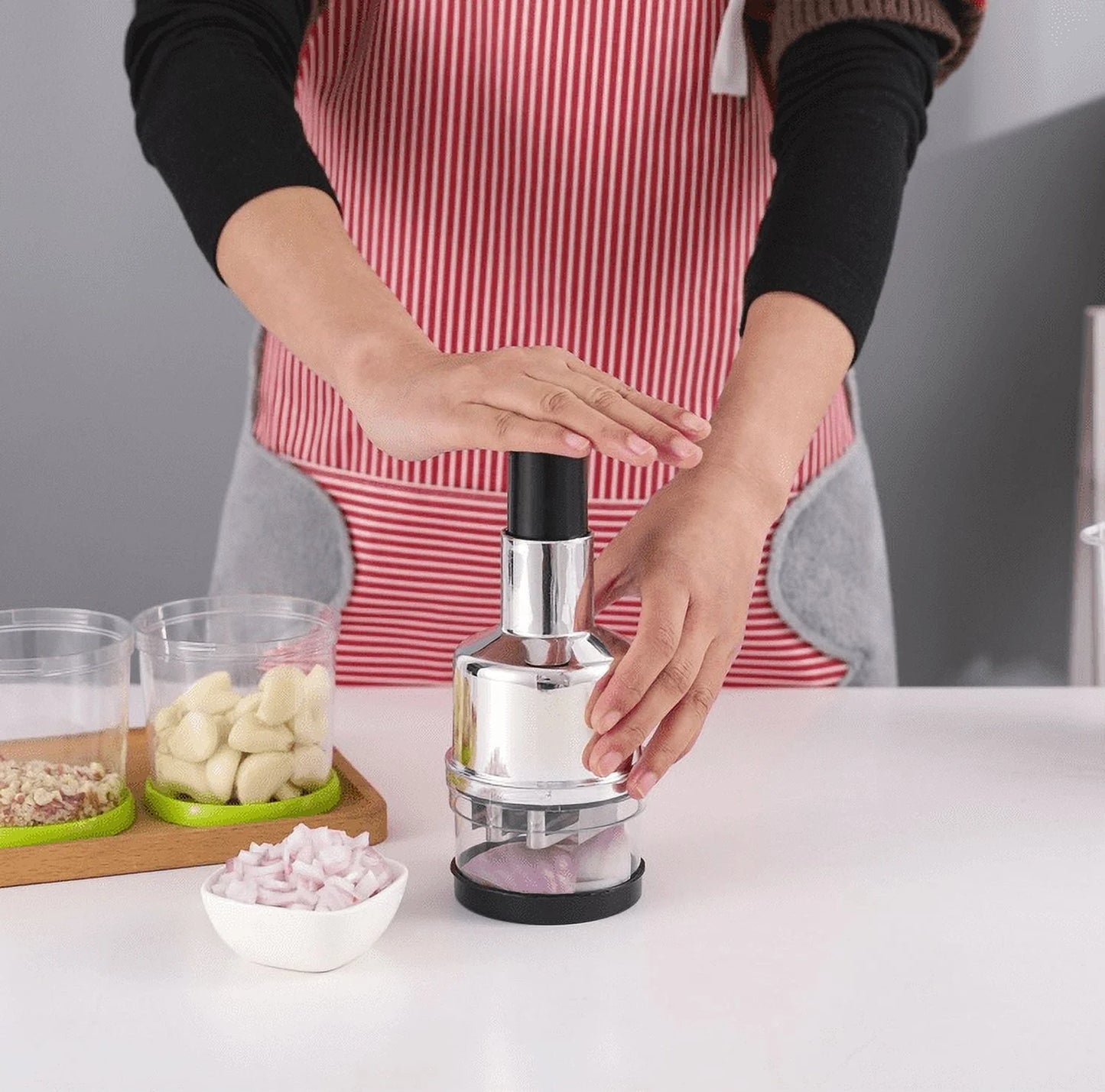 Vegetable Cutter with Stainless Steel Zigzag Blade for Kitchen
