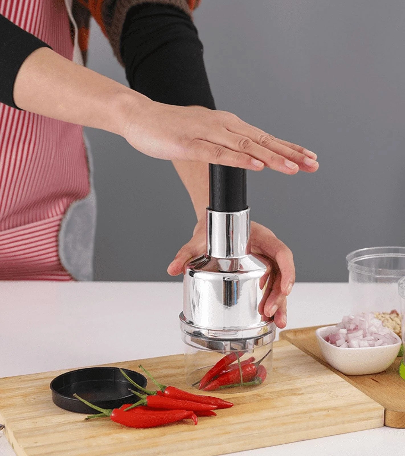 Vegetable Cutter with Stainless Steel Zigzag Blade for Kitchen