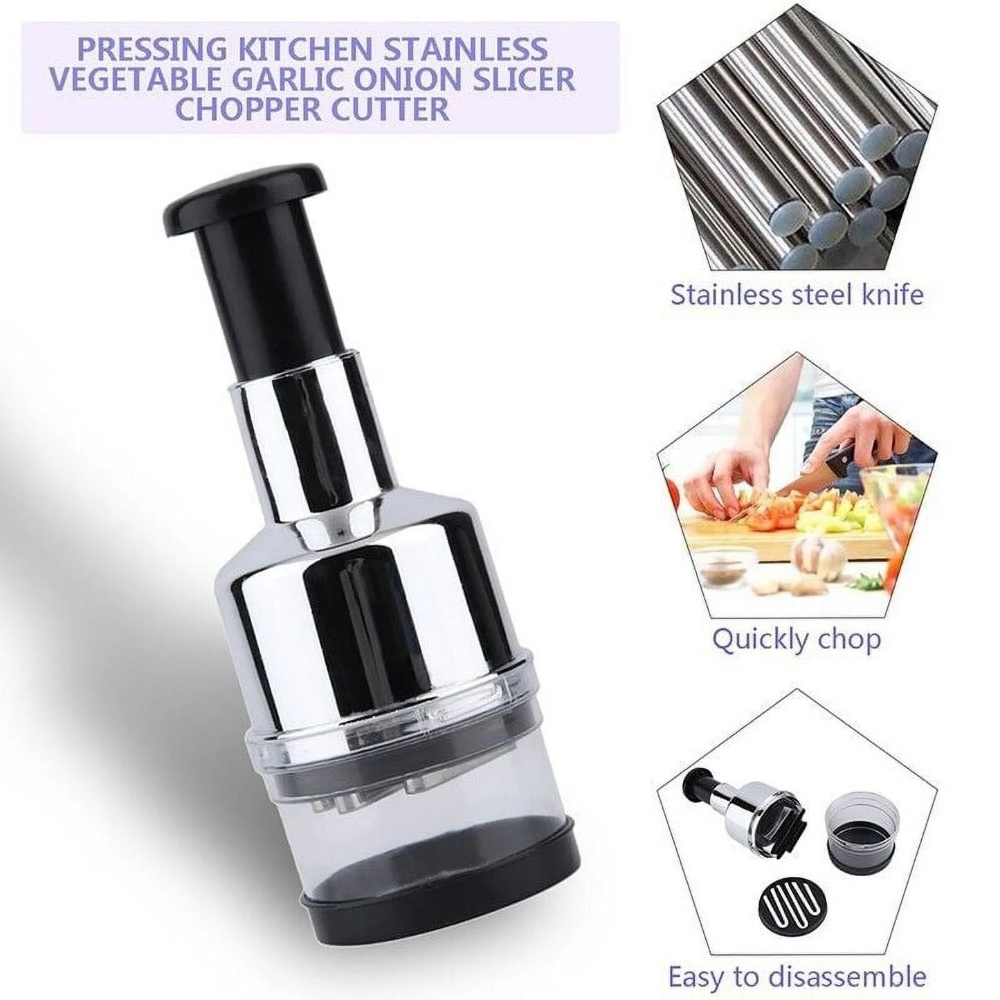 Vegetable Cutter with Stainless Steel Zigzag Blade for Kitchen